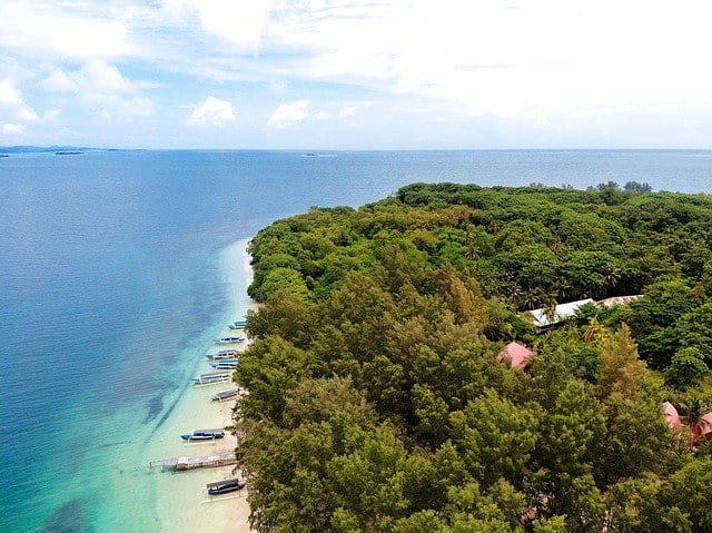 White beach, Lombok Island in Indonesia